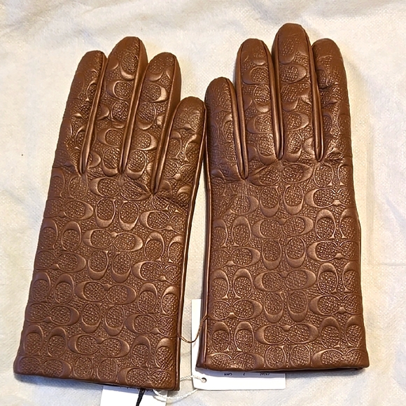 Coach Brown Leather Gloves - Picture 2 of 7